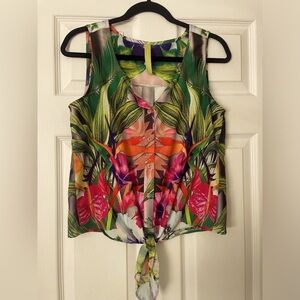Green Dragon tropical silk tank size S